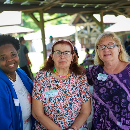 Harc colleagues at a social event outside