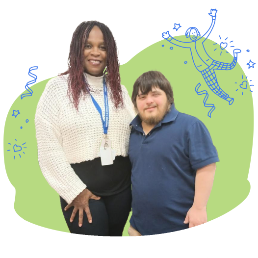 A woman and man posing for a photo