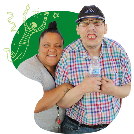 Harc colleagues hugging